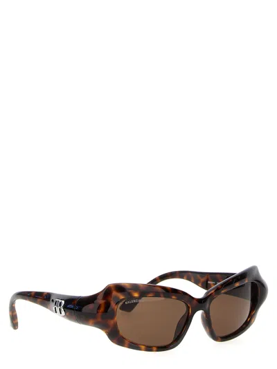 Balenciaga Eyewear Palazzo Rectangle Sunglasses In Brown