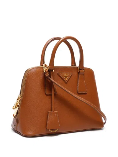 Pre-owned Prada Saffiano 两用手提包（典藏款） In Brown