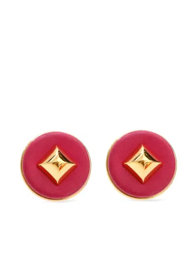 Pre-owned Hermes Medor Clip-on Earrings In Pink