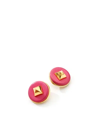 Pre-owned Hermes Medor Clip-on Earrings In Pink