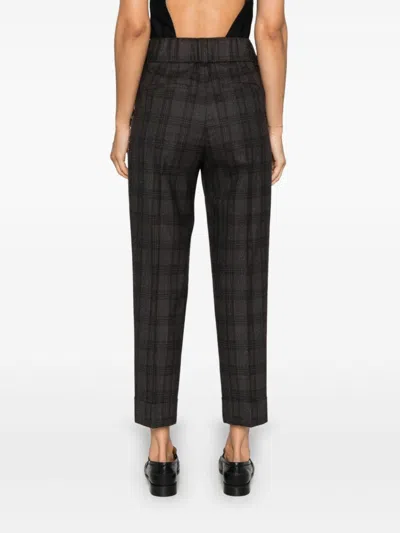 Peserico Wool Cropped Trousers In Brown