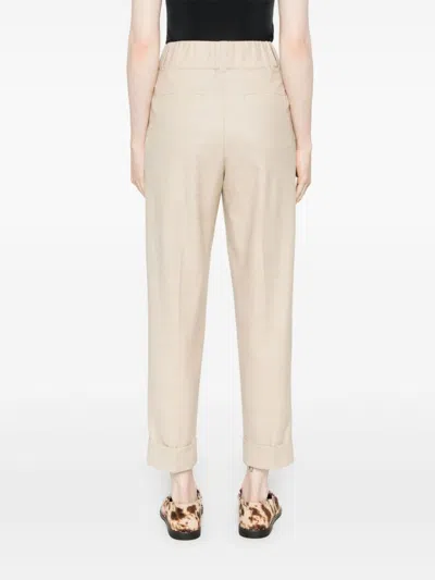 Peserico Bead-embellished Trousers In Neutrals