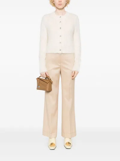 Peserico Mid-waist Tapered Trousers In Neutrals