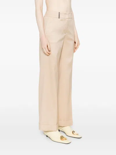 Peserico Mid-waist Tapered Trousers In Neutrals