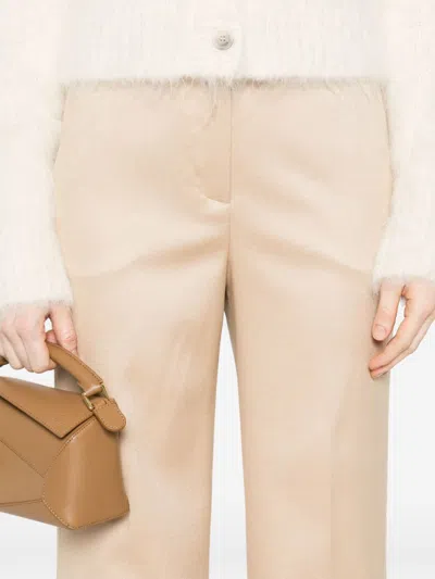 Peserico Mid-waist Tapered Trousers In Neutrals