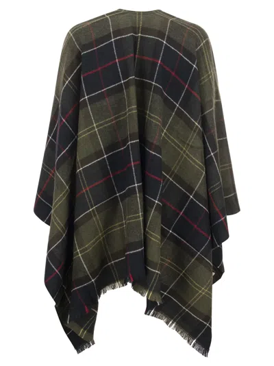 Barbour Acrylic Cape With Tartan Pattern
