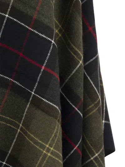 Barbour Acrylic Cape With Tartan Pattern