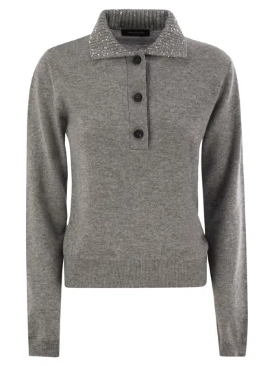 Shop Fabiana Filippi Wool, Silk And Cashmere Polo Collar Sweater