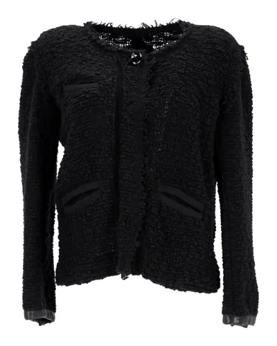 Isabel Marant Bouclé Jacket In Black Wool In Black
