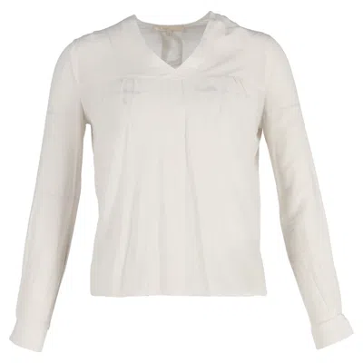 Maje V-neck Blouse In White Silk In White
