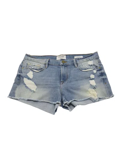 Frame Le Cutoff Denim Shorts In Light Blue Cotton In Blue