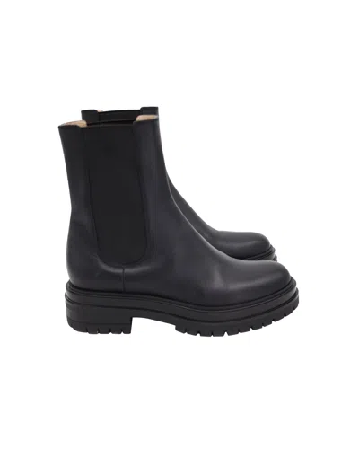 Gianvito Rossi Chester Leather Chelsea Boots In Black