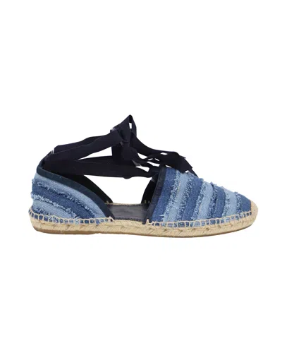 Jimmy Choo Lace Up Dolphin Espadrille Flats In Blue Denim In Blue