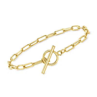 Rs Pure By Ross-simons Italian 18kt Gold Vermeil Paper Clip Link Toggle Bracelet In Multi