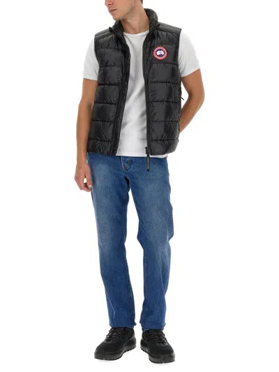 Shop Canada Goose Down Vest With Logo Patch In Black