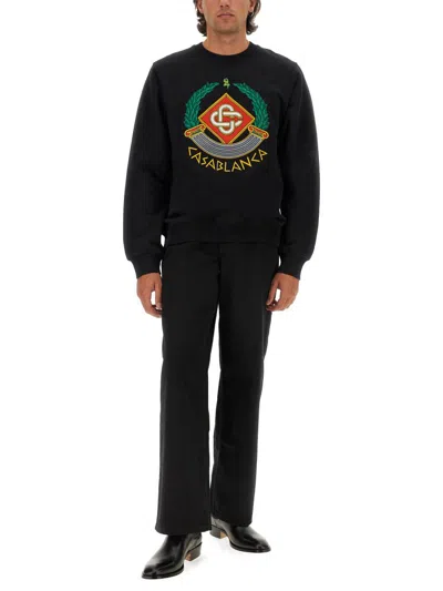 Shop Casablanca Sweatshirt With Logo In Black