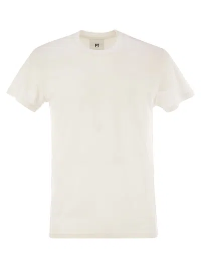 Pt Torino White Silk Blend T-shirt