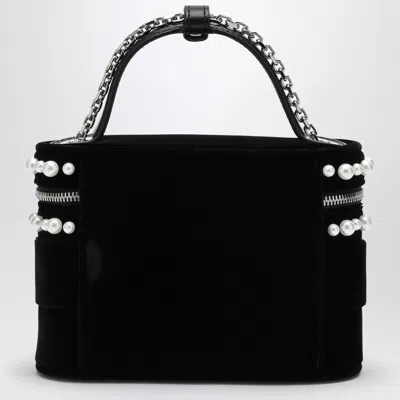 Roger Vivier Mini Velvet Vanity Handbag With Beads And Rhinestone Buckle