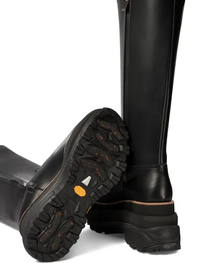Sacai Tall Boots With Lug Sole And Platform In Black