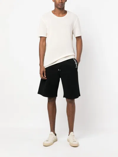 Saint Laurent Logo Cotton Shorts