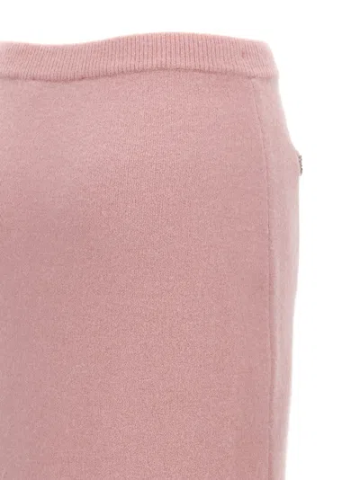 Shop Self-portrait Self Portrait 'pink Embellished Knit Midi' Skirt