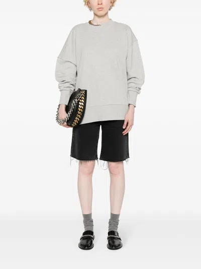 Stella Mccartney Crewneck Organic Cotton Sweatshirt With Chain. In White