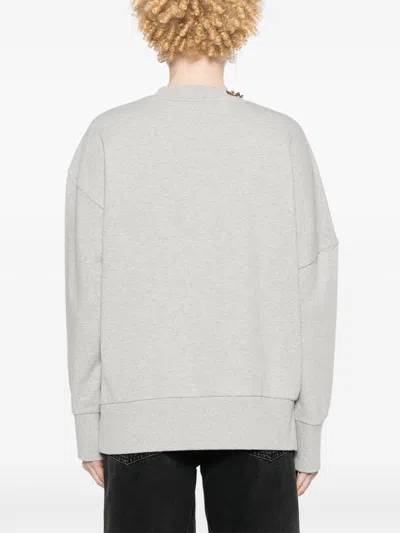 Stella Mccartney Crewneck Organic Cotton Sweatshirt With Chain. In White
