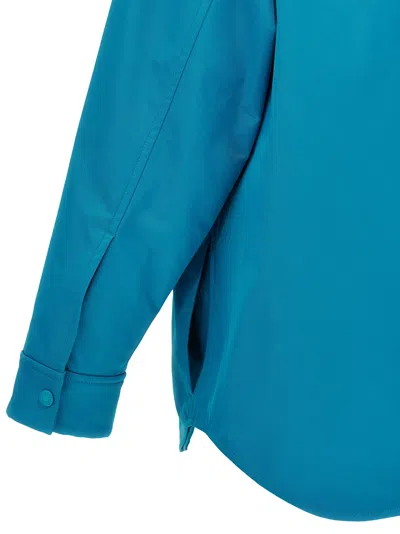 Valentino Shirt Jacket Nylon Chest Pockets In Blue