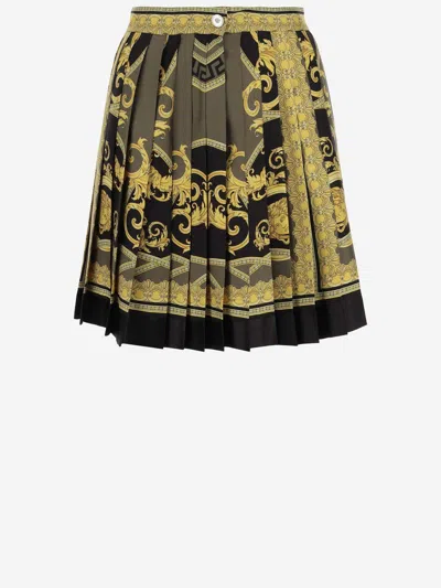 Shop Versace La Coupe Des Dieux Silk Skirt