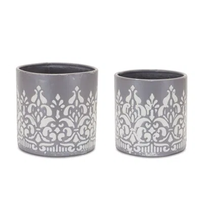 Houzbling Planter (set Of 2) 6.75"d X 6.75"h, 7.5"d X 7.5"h Iron