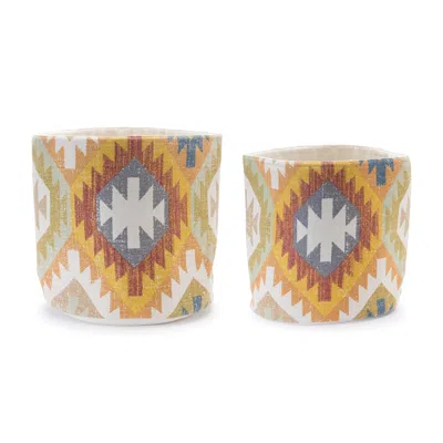 Houzbling Basket (set Of 2) 14"d X 13"h, 16"d X 15.5"h Cotton