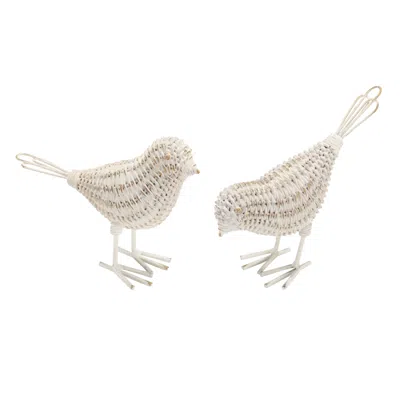 Houzbling Bird (set Of 4) 4.5"h, 5.5"h Resin/metal