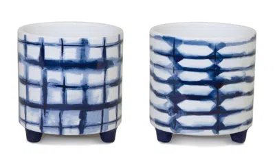 Houzbling Pot (set Of 2) 4.25"d X 4.5"h Dolomite