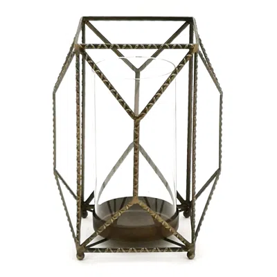 Houzbling Candle Holder 7.75" X 10"h Iron/glass