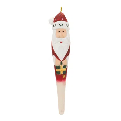 Houzbling Santa Drop Ornament (set Of 12) 7.25"h Wood