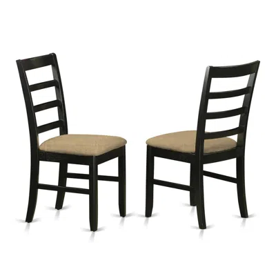 East West Furniture Pfc-blk-c Parfait Chair For Dining Room With Cushion Seat - Black & Cherry Finish.