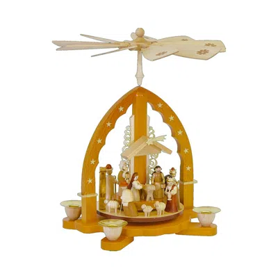 Alexander Taron 16033 - Richard Glaesser Pyramid - Nativity Scene - 10.5"h X 9.25"w X 9.25"