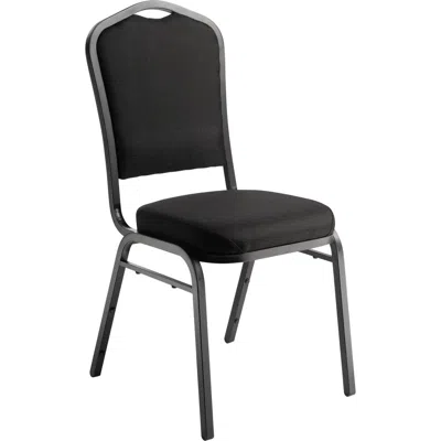 National Public Seating Nps 9300 Series Deluxe Fabric Upholstered Stack Chair, Ebony Black Seat/black Sandtex Frame