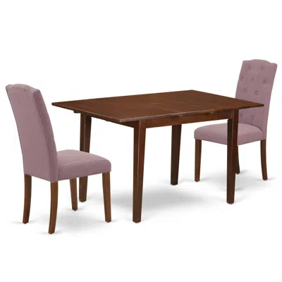 East West Furniture Dining Room Set Mahogany, Psce3-mah-10