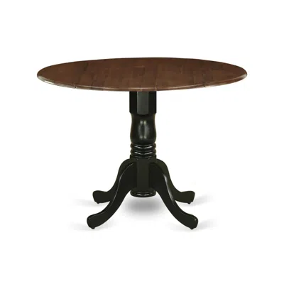 East West Furniture Dining Table Walnut & Black, Dmt-wbk-tp