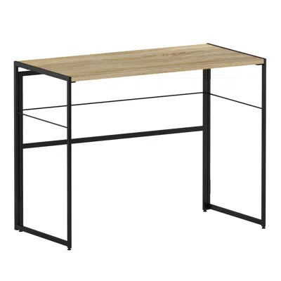 Furinno Riau No Tool Metal Frame Computer Desk, Sonoma Oak/black