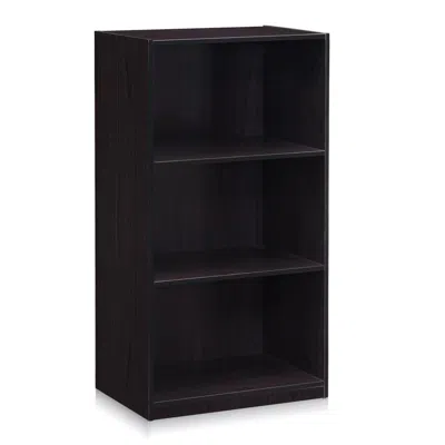 Furinno Basic 3-tier Bookcase Storage Shelves, Dark Walnut, 99736dwn