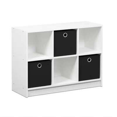 Furinno 99940 Basic 3x2 Bookcase Storage W/bins, White/black
