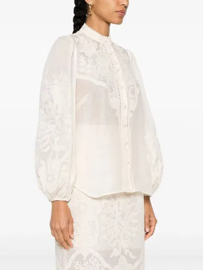 Shop Zimmermann Ottie Shirt With Embroidery