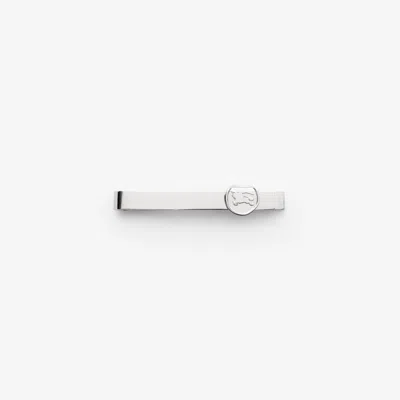 Burberry Ekd Stamp Tie Bar In Silver