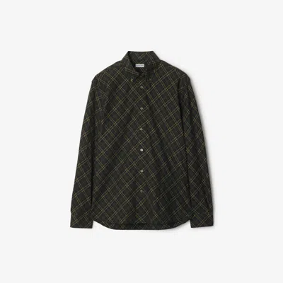 Shop Burberry Check Cotton Shirt In Shadow