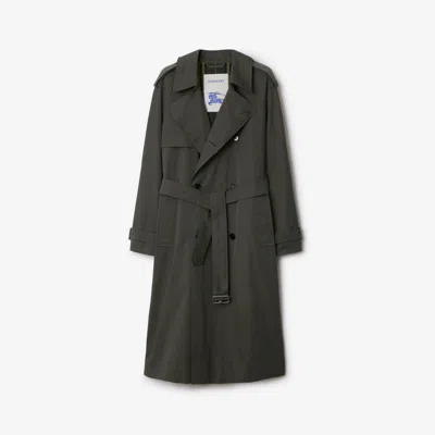 Burberry Gabardine-weave Trench Coat In Graphite
