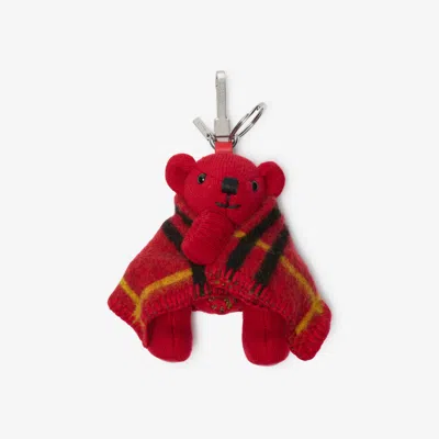 Burberry Thomas Bear Charm Keyring In Currant