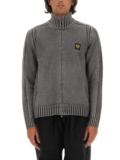 Belstaff Man Cardigan Charcoal Size L Wool In Grey