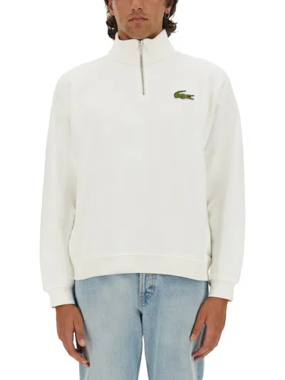 Shop Lacoste Sweatshirt With Logo In White